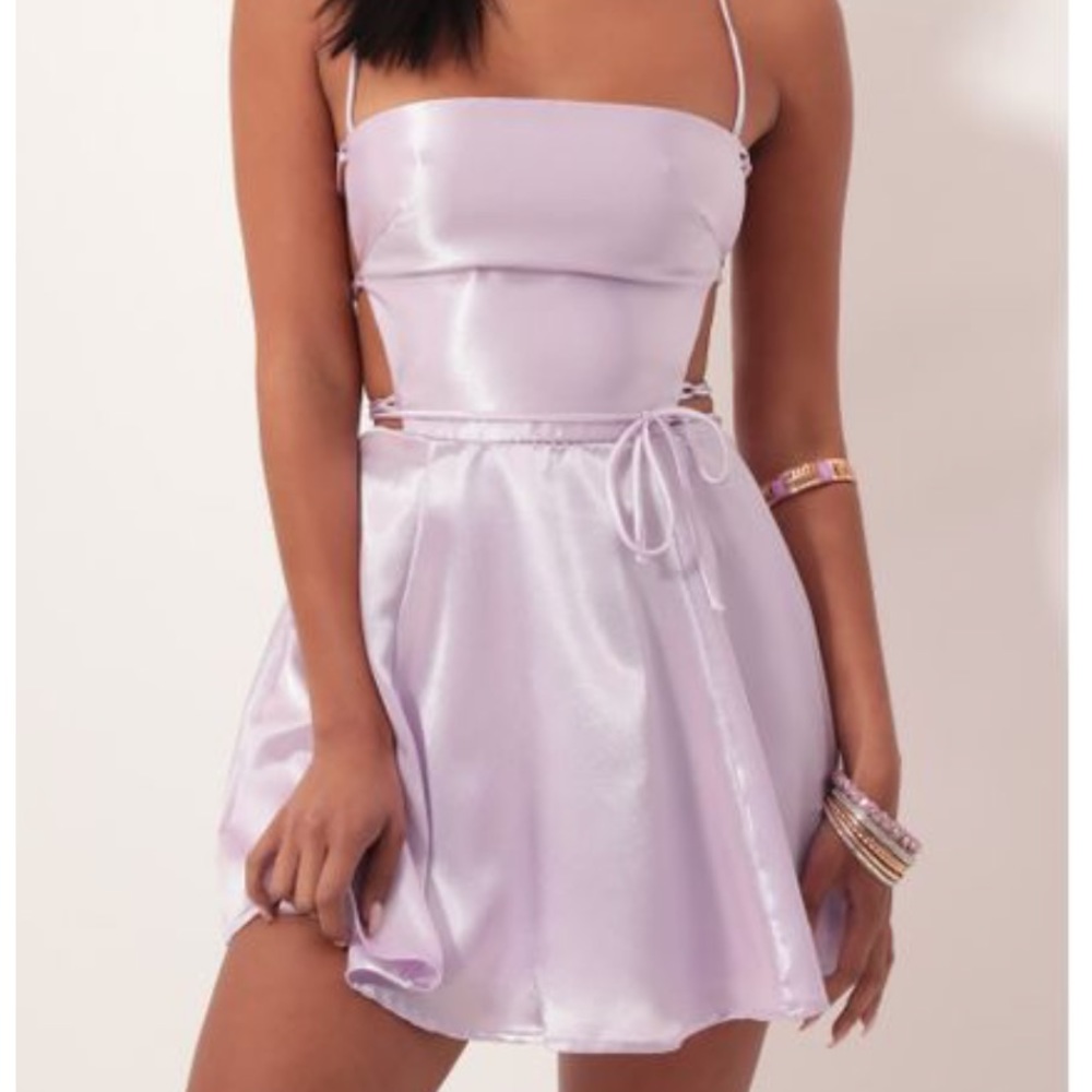 Lucy in the Sky mini lavender dress